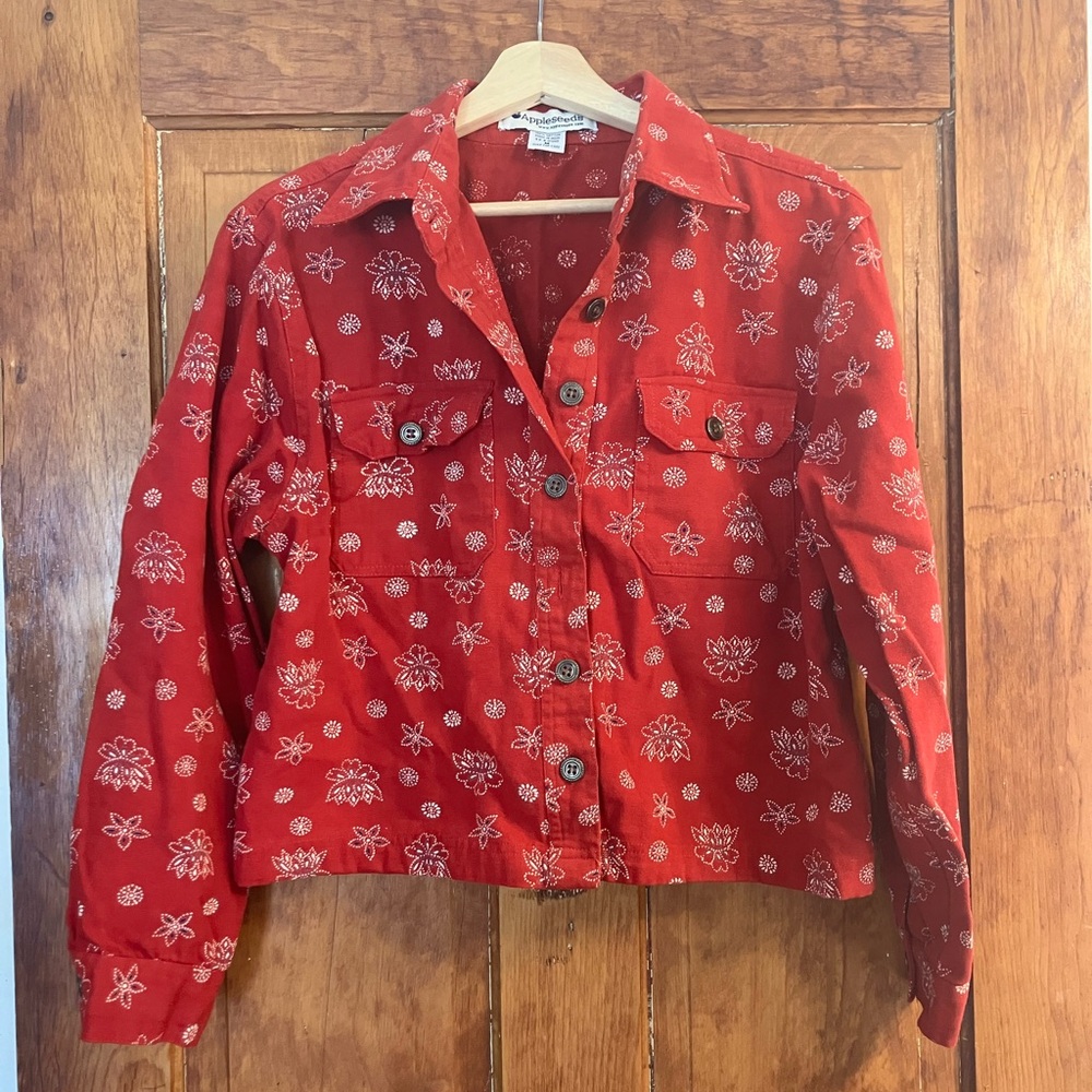 100% cotton Vintage Appleseed’s bandanna print red jacket